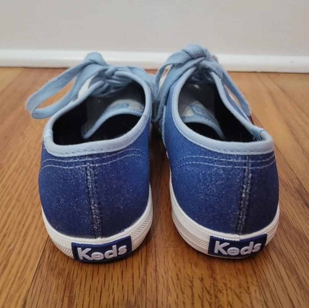 Keds Women's Blue Ombré Glitter Sneakers Sz 6.5‎ Sparkle Swiftie Concert Lace Up